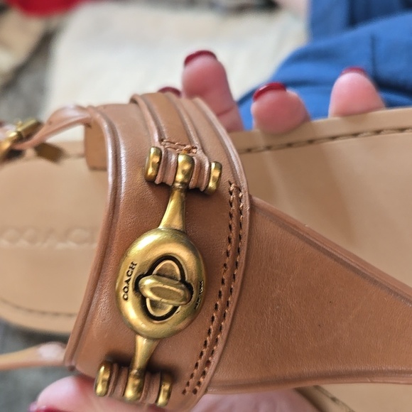 Coach Tan Leather Sandals - Picture 9 of 13